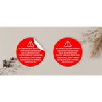 packmira etiket&ambalaj Hijyen Etiketi Sticker Kuşe 48 Adet Yuvarlak Gıda-Kırmızı Cayma Hakkı Etiket (4X4CM)