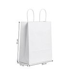 PACKOLAY Burgu Saplı Beyaz Baskısız Kraft Kağıt Çanta 25x12x31 - 250 Adet
