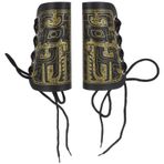 PACKOVE 1 Çift Bileklik Sahne Önkol Koruyucusu Cosplay Kol Koruyucusu Şövalye Deri Eldiven Bilekliği Unisex Ortaçağ Eldiveni Ortaçağ Kostüm Pamuk Ipi Erkekler Ve Kadınlar Kemer Nostaljik