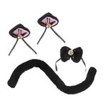 PACKOVE 1 Takım kedi kulak bandı kedi cosplay kafa bandı cosplay takım elbise halloween kostüm cadılar bayramı kostümü elbiseler saç tokalarım hayvan cosplay kostüm