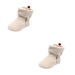 PACKOVE 2 Adet bebek için polar çorap yürümeye başlayan çocuklar için çoraplar yürümeye başlayan terlik çorap bebek çorapları kaymaz çoraplar bebek çorap ayakkabı kıskaçlı bebek patikleri