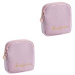 PACKOVE 2 Adet Bozuk Para Kesesi Bebek Bezi Çantası Kulp Açık Sıhhi Havlu Çantası Kadın Bozuk Para Cüzdanı Kızlar Için Küçük Cüzdan Sıhhi Havlu Saklama Çantası Öğrenci Paket Sıhhi Peçete