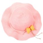 PACKOVE 2 Güneş Şapkası Pembe Şapkalar Bayan Şapkaları Hasır Kova Şapka Büyük Disket Şapkalar Kadınlar Için Yazlık Şapkalar Bebek Kostümü Pembe Elbise Prenses Şapka Kız Pipet Çocuk