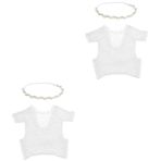 PACKOVE 2 kız bebek fotoğraflı body gümüş kolye Yenidoğan kostümü yenidoğan kaporta çocuklar tayt bebek giysileri kız kıyafetler kolye ile dantel bebek tulum dantel bodysuit Siyam