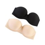 PACKOVE 2 Straplez Sutyen Nefes Alabilen Görünmez Sütyen Büyüleyici Sarar Moda Kadın Sütyen Düğün Elbisesi Iç Çamaşırı Kadın Iç Çamaşırı Iç Çamaşırı Takım Elbise Sütyen