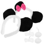 PACKOVE 2 Takım Panda Parti Kostümleri halloween cadılar bayramı kadınlar için kulak bandı saç şekillendirici aksesuarları beyaz kafa bandı kız kıyafetler taç panda aksesuarları kadın balo
