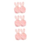 PACKOVE 3 Çift Sevimli çocuk kolları çocuk kolluk çocuklar için kolluklar hayvan temalı kol kolları tavşan tasarımlı kollu prenses kol kollu yenilik kol kollu kol ısıtıcıları Peluş pembe