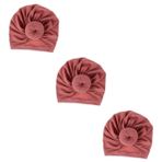 PACKOVE 3 Parça çörek şapka kız bebek düğüm bandı bere türban şapka bebek türban düğümleri saç bantları noel türban şapka şapkalar örgü şapka bebek şapkası elastik atkı Tatlı çörek