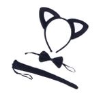 PACKOVE 3 Parça kedi kulakları bandı kedi papyon gerdanlık kedi cosplay kuyruk halloween kostüm cadılar bayramı kostümü elbiseler kedi kostümü Karikatür kafa bandı Ayarlamak Giyim beyaz