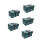 PACKOVE 5 Adet Kutu Retro takı saklama kutusu Vintage takı kutusu Kilitli takı kutusu takı kutusu Mini takı kutusu özel halter Kolye küpe sandığı retro ahşap Navy