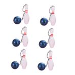 PACKOVE 6 Adet Bowling Anahtarlık Asılı Dekorlar Için Toplu Ürünler Futbol Hediyelik Çanta Mini Şeyler Için Çanta Eşofman Cüzdan Çocuk Çantalar Paslanmaz Çelik Metal