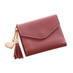 PACKOVE bayan çantalar mini cüzdan için kadın kadınlar için üç katlı cüzdanlar nakit sahibi kadın çantası bayan cüzdan kısa çanta kadın cüzdan Kore versiyonu püskül kolye Bayanlar pembe