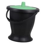 PACKOVE Taşınabilir İdrar Tenceresi Kamp Tükürük Hokkası Seyahat Kova Tuvalet Artı Kapak Için Yatak Odası Lazımlık Idrar Kapları Portatif Spittoon Unisex Çömlek Plastik Black