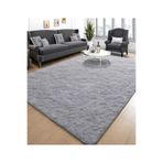 Paco Home Peluş Halı Kaymaz Tabanlı Yumuşak Dokulu Modern Salon Halısı Gri