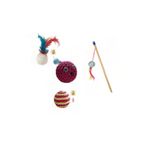 PACOPET 4'lü Set: Ip Sarma Topu + Kedi Oyun Topu Tüylü + Kedi Oltası + Fareli Top Kedi Oyuncağı
