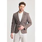 Pacune Erkek Kahve Pamuk Karışımlı Slim Fit Likralı Esnek Spor Blazer Ceket Kahverengi 58