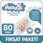 Paddlers Bebek Bakım Örtüsü 60x60 cm 80 Adet (8x10) Alt Açma Bezi, Yatak Koruyucu - Sıvı Geçirmez