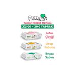 Paddlers Easy Clean Lotus Çiçeği & Arap Sabunu & Beyaz Sabun Katkılı Yüzey Temizlik Havlusu 3X100 (300 Yaprak)