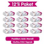 Paddlers Islak Mendil 12X96 Lı Koli (1152 Yaprak)