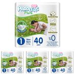 Paddlers Pure 1 Numara Yenidoğan 2-5 kg Ekonomi Paketi Bebek Bezi (1 x 40 Adet) (4 paketi)