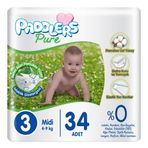 Paddlers Pure No:3 Midi 34 Adet Bebek Bezi