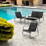 Padilon BAHÇE MOBİLYA TAKIMI 2+1+1 SEHPALI BALKON OTURMA GRUBU 4 PARÇA ÇELİK GÖVDELİ