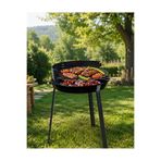 Padilon Orta Boy Kömürlü Mangal Krom Izgara 35X35 cm Taşınabilir Bahçe Balkon Piknik Mangal