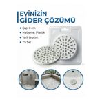Padilon Süzgeçli Gider Kapağı 8 cm Banyo Mutfak Lavabo Balkon Gider Kapağı Plastik 2’li Set