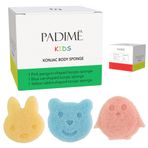 padimë 3pcs | Banyo için Konjac Bebek Süngerleri | Doğal Bebek Kabağı | Çocuklar için Esponja | Çocuk Banyosu Sünger Hayvanlar Şekiller | Çocuklar Sünger için% 100 Doğal Kabağı - Bebek Banyo
