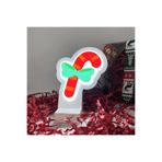 Padme studio Baston Yılbaşı Masaüstü Led Gece Lambası/usb’li Ve Uv Baskılı (leon—led Ile Neon Görünüm) 11 * 12 cm Beyaz Tek Ebat