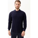 Padus %100 Pamuk Polo Yaka Uzun Kollu T-Shirt Şık ve Konforlu Iş ve Genel Kullanım - Lacivert - 4XL