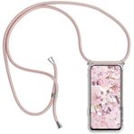 Paekear Cep telefonu zinciri cep telefonu kılıfı Oukitel C50 kılıfları için, akıllı telefon kolye kılıfı bantlı - şeffaf koruyucu kılıf darbeye dayanıklı - asmak için kılıflı ip - pembe altın