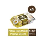 Pafilya Papatya Desenli Islak Havlu Mendil 4X120 (480 Yaprak)