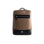 Paftalı Leather Macbook & Laptop Orta Boy Sırt Çantası, 38x26x6 cm, Modern Tasarım, Siyah (Taba Kahve) Vegan Deri