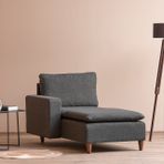 Pafu Lungo Keten Modüler Daybed, Koyu Gri