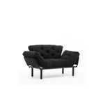 Pafu Siyah Nitta Yataklı İkili Koltuk