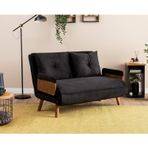 Pafu Soho Siyah Cosmo Yataklı Katlanır İkili Koltuk