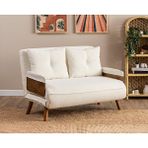 Pafu Teddy Beyaz Cosmo Yataklı Katlanır İkili Koltuk