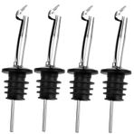 Pafusen 4 Paket Yağ Dökücüler Kapaklı Üst, Zeytinyağı Dağıtıcı Musluk, Yağ Borulu Likör Şişesi Dökme Ağızları, 3/4 "Şişe Ağzı için Hız Dökme Ağızları