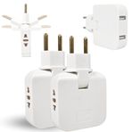 PAGAMADU 2u 2U 2 soket duvarı, USB şarj noktası ve 2 soket 220 V 180º döner başlık, USB ile Avrupa ve Amerikan adaptörü, erişim yerleri azaltılmış alan,
