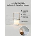 Pago Taşınabilir Katlanabilir Akordiyon LED Gece Lambası – 3 Kademeli Dokunmatik Şarjlı Masa Lambası ve Fener