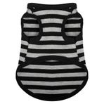 Paiaite Köpek Çizgili Gömlek Mutlu Renk Pamuk Kolsuz Yavru Köpek Gömlek Nefes Pet Giyim Tank Top Renkli Köpek Sweatshirt Küçük Orta Köpekler için Köpek Giysileri Gri XL
