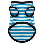 Paiaite Köpek Çizgili Gömlek Mutlu Renk Pamuk Kolsuz Yavru Köpek Gömlek Nefes Pet Giyim Tank Top Renkli Köpek Sweatshirt Küçük Orta Köpekler için Köpek Giysileri Mavi L