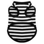 Paiaite Köpek Çizgili Gömlek Mutlu Renk Pamuk Kolsuz Yavru Köpek Gömlek Nefes Pet Giyim Tank Top Renkli Köpek Sweatshirt Küçük Orta Köpekler için Köpek Giysileri Siyah L