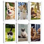 PAIKIUU 6'lı Paket Akrilik Resim Çerçevesi 10 x 15 cm, Akrilik Fotoğraf Bloğu, Şeffaf Çift Taraflı Manyetik Resim Çerçevesi Bloğu, Çerçevesiz Resim Göstergesi, Buzdolapları için Mıknatıslı Resim