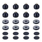 Pailvens Hoparlör Spikes 8'li Set, Hafif Hoparlör Ayakları Alüminyum Alaşım, Subwoofer Ayakları 16 x Yapışkan Pedli, Hoparlör Standı, Hi-Fi Hoparlörler için, CD Oynatıcı, Siyah