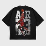 Pain Oversize 'michael Jordan Aır' Baskılı T-Shırt - Siyah