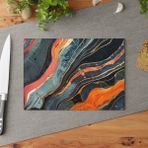 Painted Anarchy Geometrik Cam Kesme Tahtası Seti - Şık, Çizilmez, Kolay Temizlenen