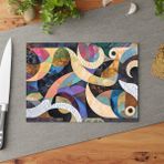 Painted Anarchy Geometrik Cam Kesme Tahtası - Şık Tasarım, Çizilmez ve Temizlemesi Kolay