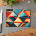 Painted Anarchy Geometrik Soyut Tasarım Temperli Cam Kesme Tahtası - Şık, Çizilmez, Kolay Temizlenen
